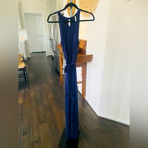 NEW Macy’s Navy Blue Maxi dress with tie waist XL ❤️